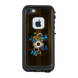 Steampunkgeere und blaue Schmetterlinge LifeProof FRÄ’ iPhone SE/5/5s Hülle