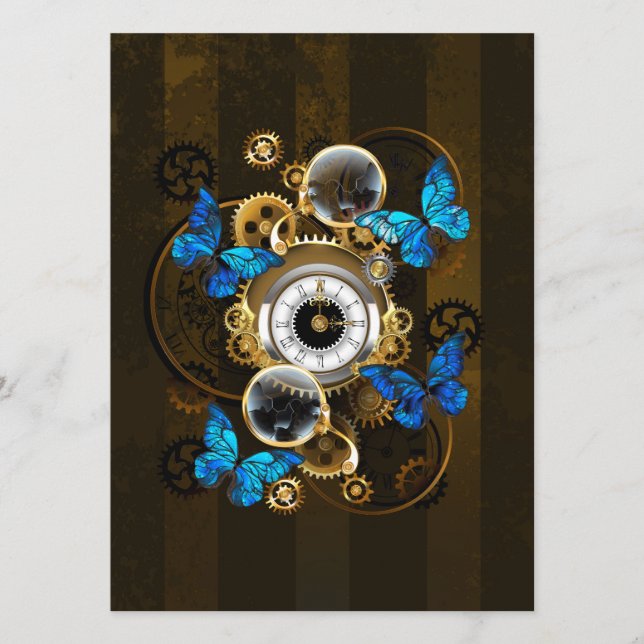 Steampunkgeere und blaue Schmetterlinge Programm (Vorderseite)