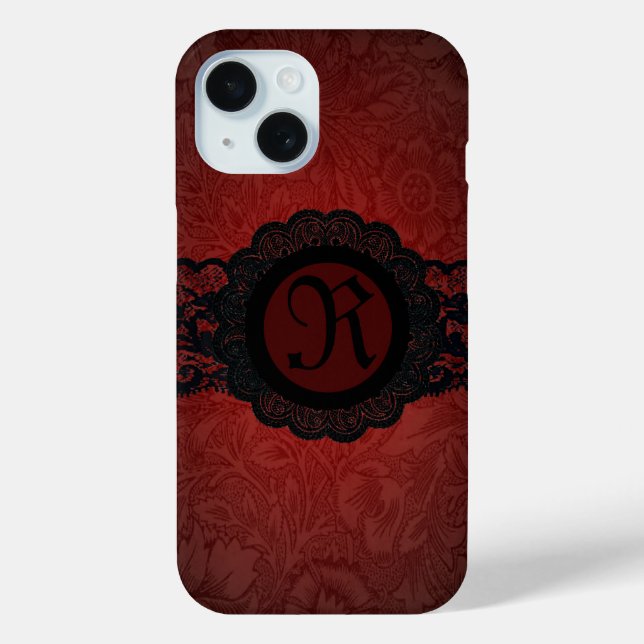 Steampunkgotik, viktorianisch, rot, schwarz, Spitz Case-Mate iPhone Hülle (Rückseite)