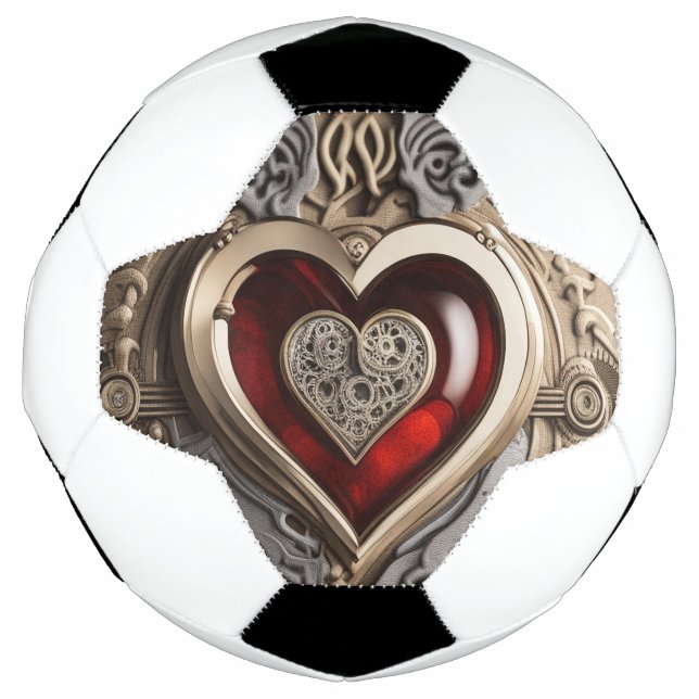 Steampunkherz - Mechanische Liebe Fußball (Vorderseite)