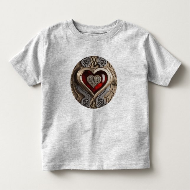 Steampunkherz - Mechanische Liebe Kleinkind T-shirt (Vorderseite)