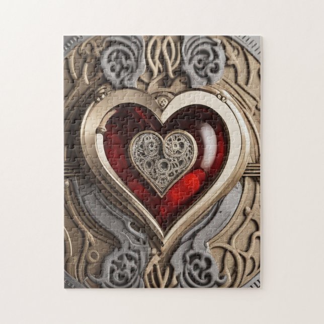 Steampunkherz - Mechanische Liebe Puzzle (Vertikal)