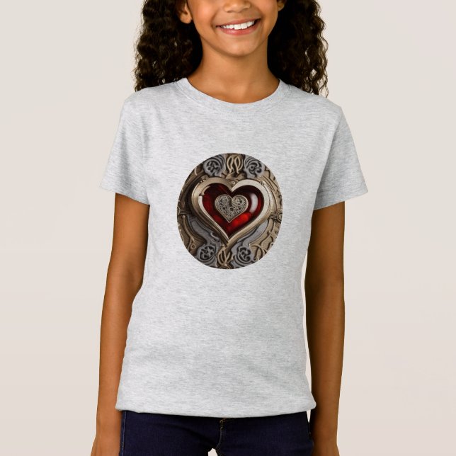 Steampunkherz - Mechanische Liebe T-Shirt (Vorderseite)