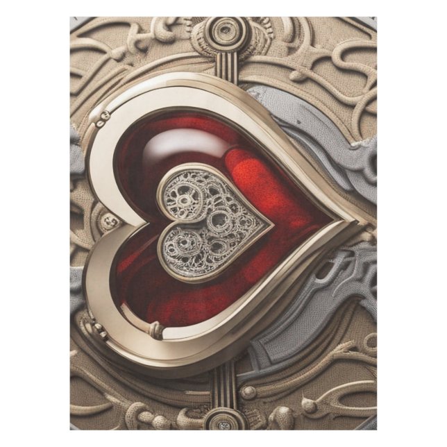 Steampunkherz - Mechanische Liebe Tischdecke (Vorderseite)