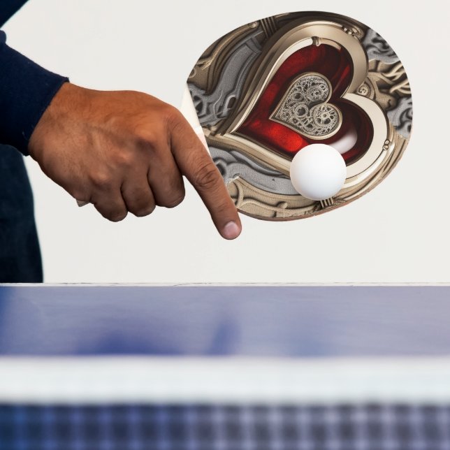 Steampunkherz - Mechanische Liebe Tischtennis Schläger (InSitu)