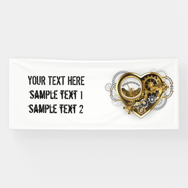 Steampunkherz mit Manometer Banner (Horizontal)