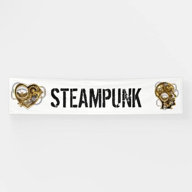 Steampunkherz mit Manometer Banner (Horizontal)