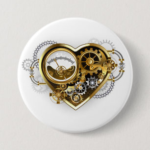 Steampunkherz mit Manometer Button