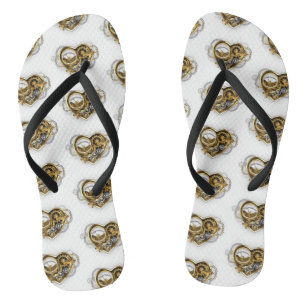 Steampunkherz mit Manometer Flip Flops