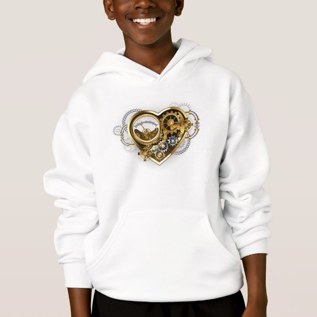 Steampunkherz mit Manometer Hoodie (Vorderseite)