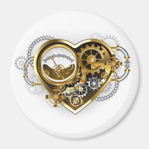 Steampunkherz mit Manometer Magnet