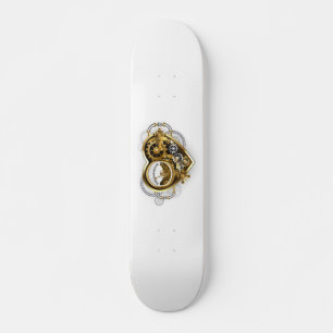 Steampunkherz mit Manometer Skateboard