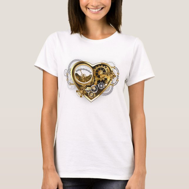 Steampunkherz mit Manometer T-Shirt (Vorderseite)