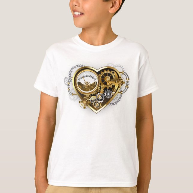 Steampunkherz mit Manometer T-Shirt (Vorderseite)