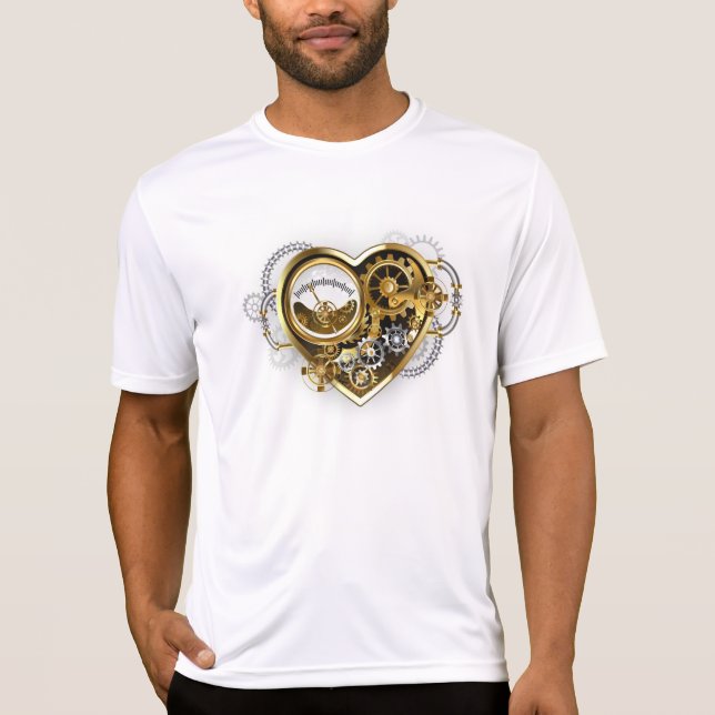 Steampunkherz mit Manometer T-Shirt (Vorderseite)