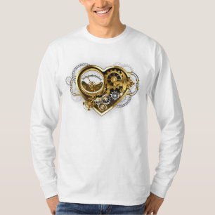 Steampunkherz mit Manometer T-Shirt