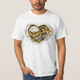 Steampunkherz mit Manometer T-Shirt