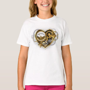 Steampunkherz mit Manometer T-Shirt