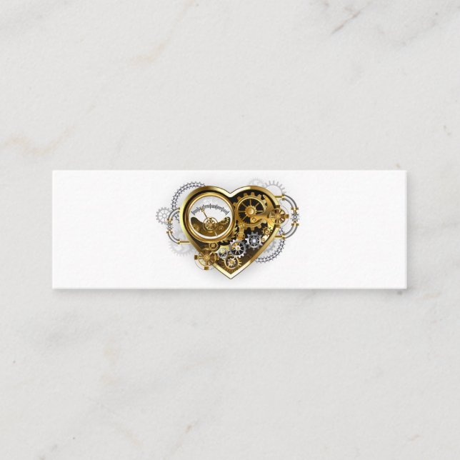 Steampunkherz mit Manometer Treuekarte (Vorderseite)