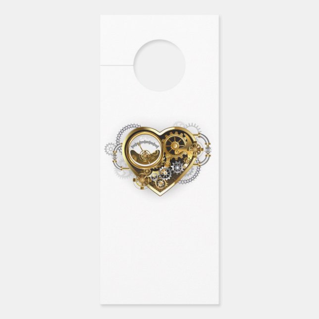 Steampunkherz mit Manometer Türanhänger (Vorderseite)