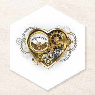 Steampunkherz mit Manometer Untersetzer