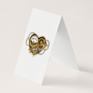 Steampunkherz mit Manometer Visitenkarten