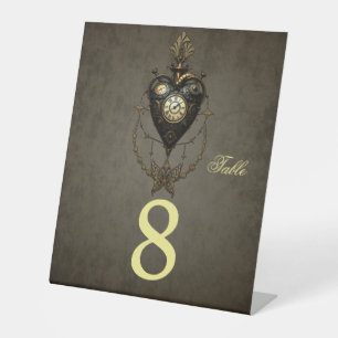Steampunkherz Sockelschild