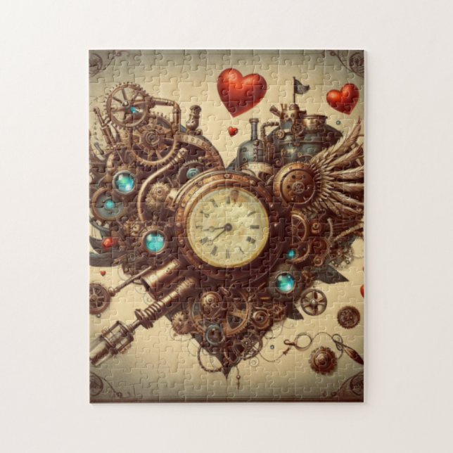 Steampunkherz/Valentinstag Puzzle (Vertikal)