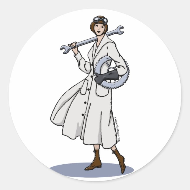 Steampunkingenieur Runder Aufkleber (Vorderseite)