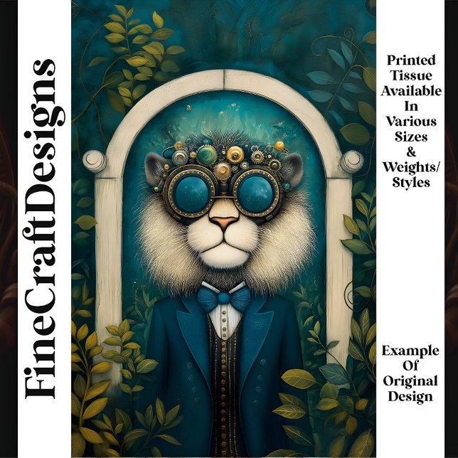 Steampunkion im Aquamarinen Anzug im Garten M4 Dec Seidenpapier (Von Creator hochgeladen)