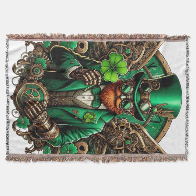 Steampunkklee am St. Patrick's Day Decke (Vorderseite)