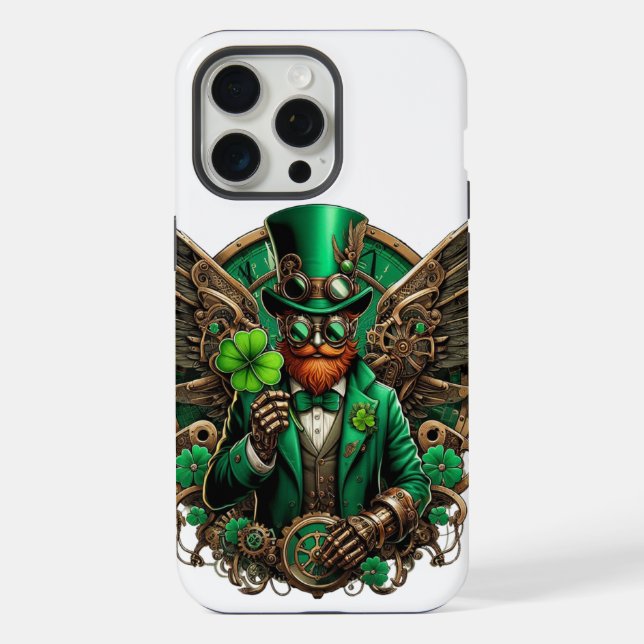 Steampunkklee am St. Patrick's Day iPhone Hülle (Rückseite)