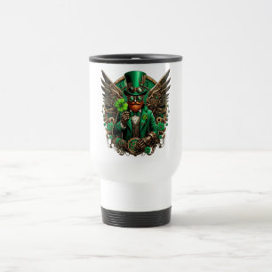 Steampunkklee am St. Patrick's Day Reisebecher