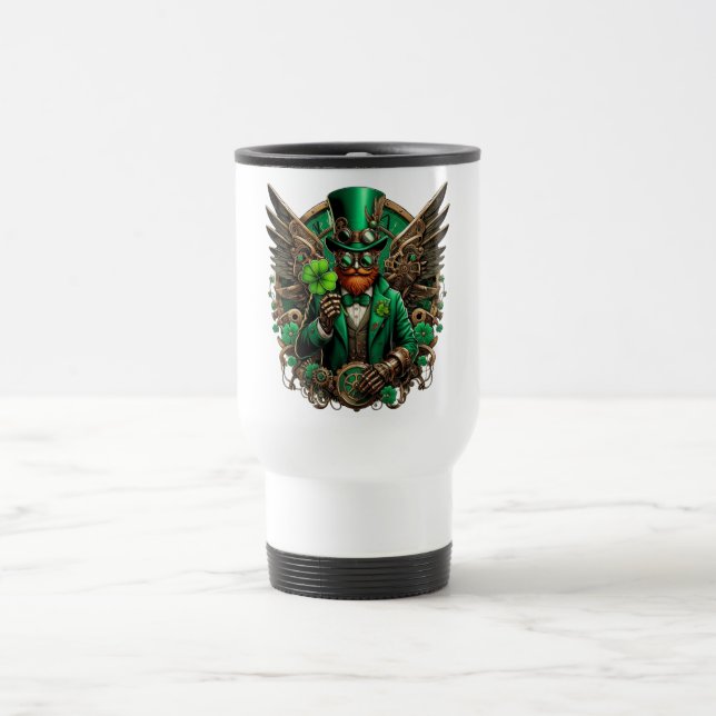 Steampunkklee am St. Patrick's Day Reisebecher (Mittel)