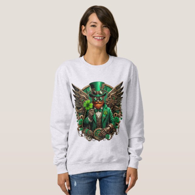 Steampunkklee am St. Patrick's Day Sweatshirt (Vorne ganz)