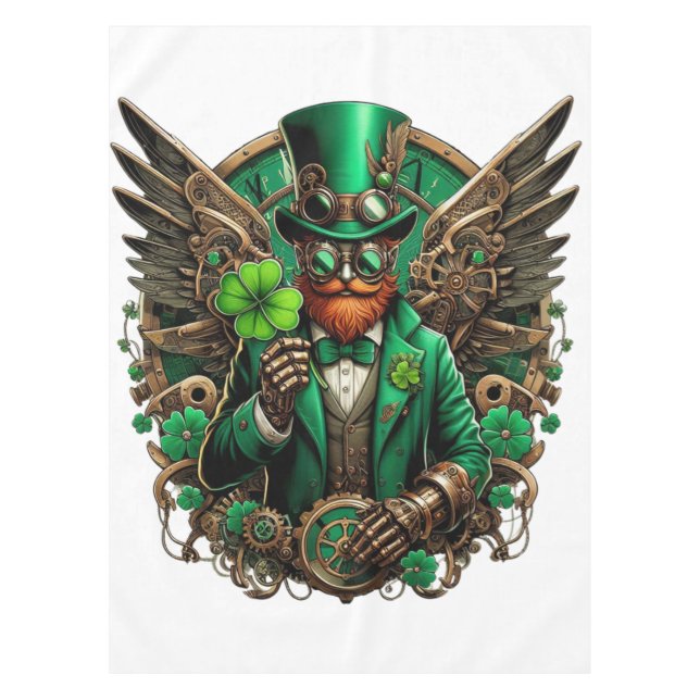 Steampunkklee am St. Patrick's Day Tischdecke (Vorderseite)
