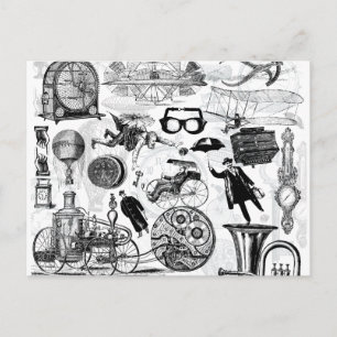 Steampunkollage Nummer 2 Postkarte