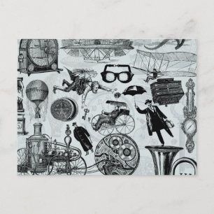 Steampunkollage Nummer 2 Postkarte