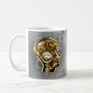 Steampunkopf mit Manometer Kaffeetasse