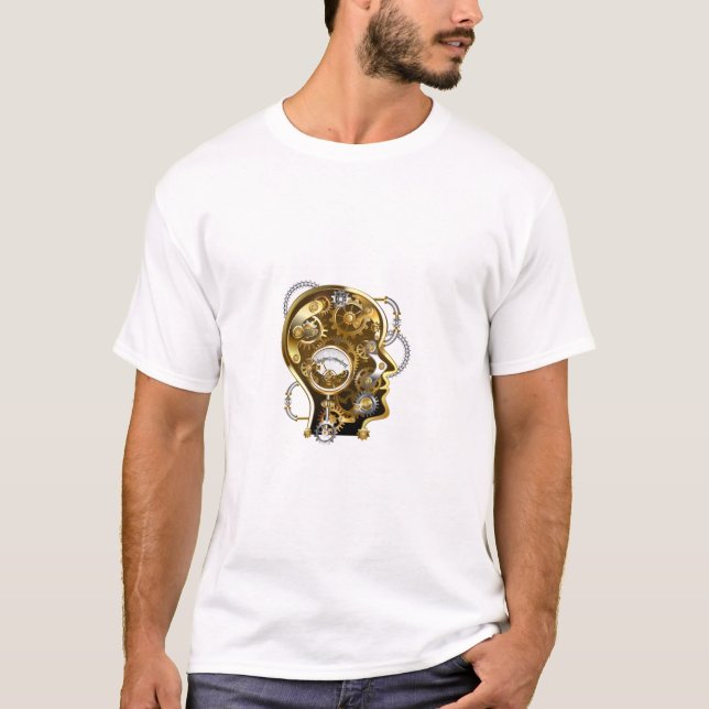 Steampunkopf mit Manometer T-Shirt (Vorderseite)