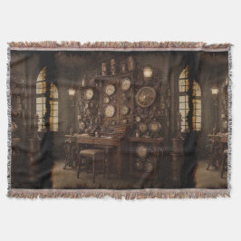 Steampunksaal mit alten Uhren Decke