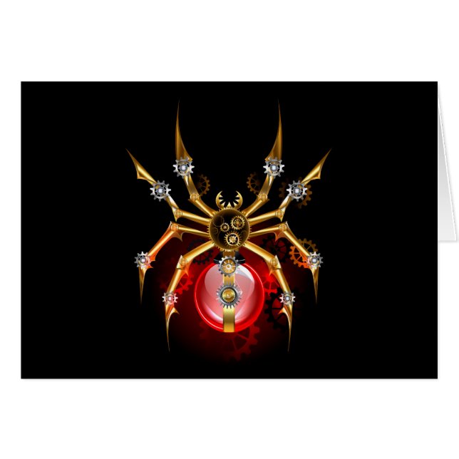 Steampunkspinne auf schwarz (Vorderseite (Horizontal))