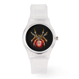 Steampunkspinne auf schwarz armbanduhr