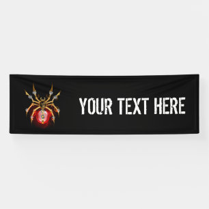 Steampunkspinne auf schwarz banner