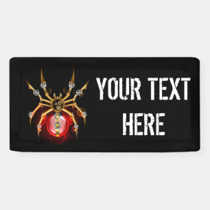 Steampunkspinne auf schwarz banner