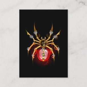 Steampunkspinne auf schwarz begleitkarte