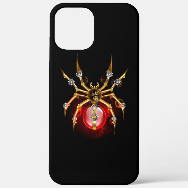 Steampunkspinne auf schwarz Case-Mate iPhone hülle (Rückseite)