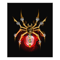 Steampunkspinne auf schwarz