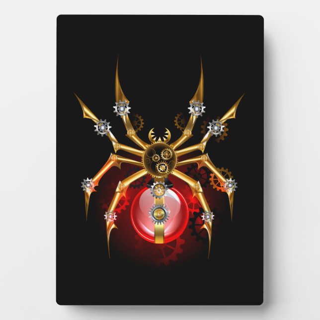 Steampunkspinne auf schwarz fotoplatte (Vorderseite)