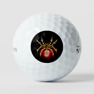 Steampunkspinne auf schwarz golfball